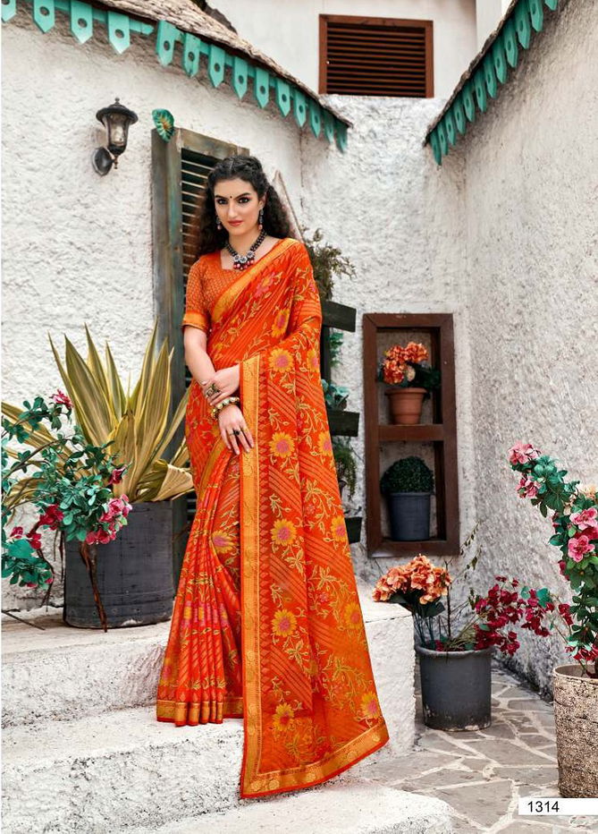 Laxminam Manjari New Festive Wear Designer Chiffon Brasso Saree Collection